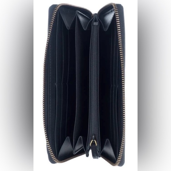 NEW GUCCI BLK LEATHER BLIND FOR LOVE ZIP AROUND LONG CLUTCH WALLET W/BOX UNISEX - Picture 4 of 6